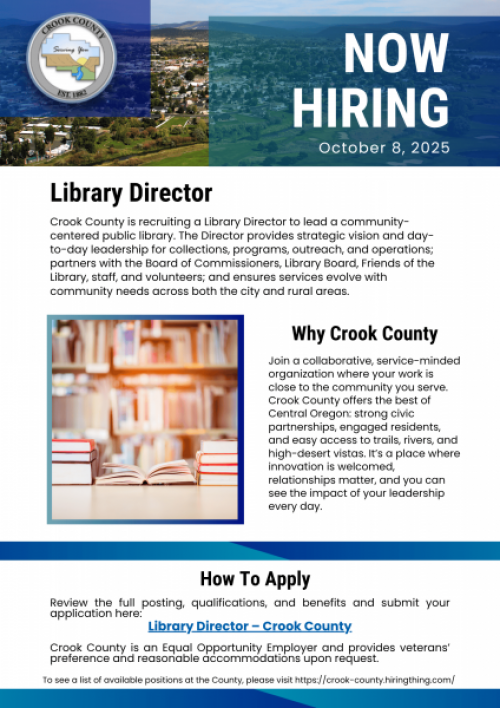 Hiring for Library Director Flyer