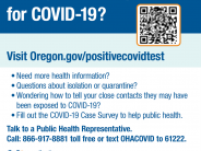 Have you tested positive for COVID-19? Visit Oregon.gov/positivecovidtest