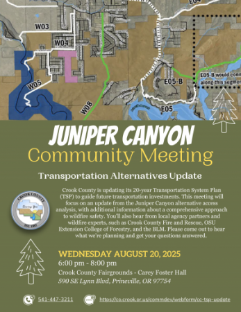 Juniper Canyon Community Meeting Flyer