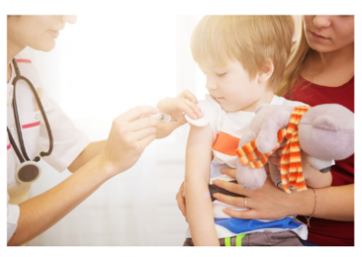 child being vaccinated 