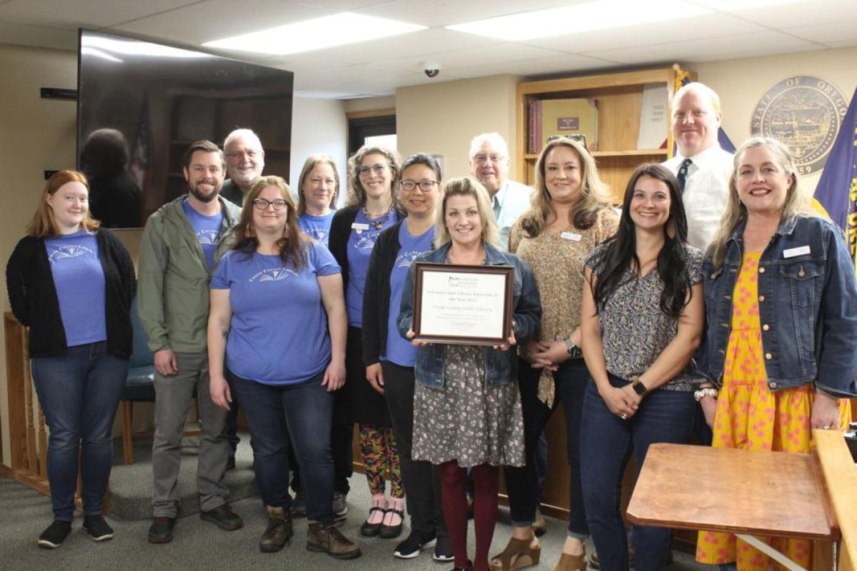 Oregon Library Association awarded the local staff its 2023 Librarian of the Year and Library Employee of the Year award Oregon Library Association awarded the local staff its 2023 Librarian of the Year and Library Employee of the Year award