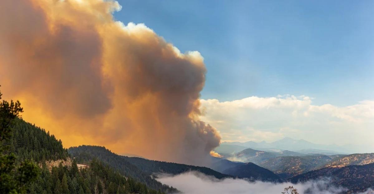 Smoke over mountains