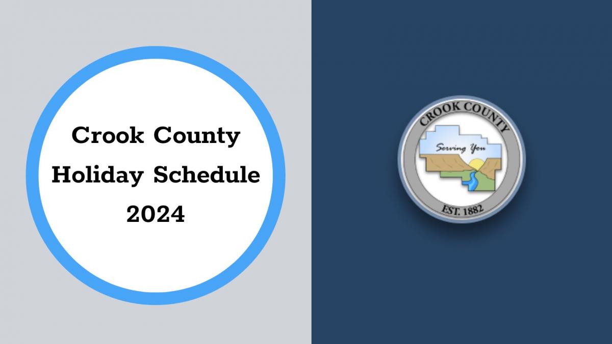 Crook County Holiday Schedule 2024 Title page with logo