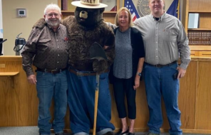 Smokey Bear with Crook County Commissioners